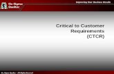Critical to Customer Requirements (CTCR) - Six Sigma, … … ·  · 2011-01-20Critical to Customer Requirements (CTCR) ... –Performance ... those needs is constantly changing.