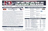 AFC WILD CARD Houston Texans (12-4) vs. Cincinnati …media.houstontexans.com/images/9057/2012_Game_Releases/Front.pdf · The AFC South champion Houston Texans (12-4) and Cincinnati