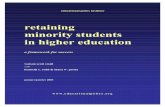 retaining minority students in higher education Minority Students.pdf · Retaining Minority Students in Higher Education ... He holds a Master’s degree in Public Affairs from the