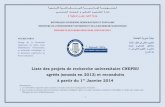 Liste des projets de recherche universitaire CNEPRU …umc.edu.dz/images/liste-projetsCNEPRU_-2014-UFMC.pdf1 Liste des projets de recherche universitaire CNEPRU agréés (soumis en