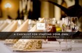 QC · QC EVENT SCHOOL 1 A CHECKLIST FOR STARTING YOUR OWN EVENT PLANNING BUSINESS For some event planners, the independence and …
