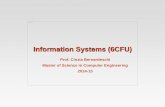 Information Systems (6CFU) - unipi.it · Database Management System (DBMS) ... Drawbacks of using file systems to store data: Data redundancy and inconsistency Multiple file formats,