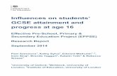 Influences on students’ GCSE attainment and progress … · Influences on students’ GCSE attainment and progress at age 16. Effective Pre-School, Primary & Secondary Education
