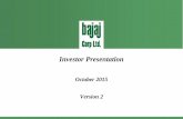 Bajaj Corp Limited Investor Presentation March 2010€¦ ·  · 2016-08-26Investor Presentation October 2015 ... FMCG Rs.238,016 cr (USD 38.38 bn) Hair Care Rs. 17,102 cr (USD 2.75