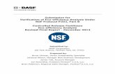 Submission for NSF Protocol P352 · NSF Protocol P352, Part B ... BASF Corporation 100 Park Avenue, Florham Park, NJ, 07932 Prepared by: Bruce Uhlman, Senior Sustainability Specialist