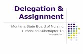 Delegation & Assignment - Montanab.bsd.dli.mt.gov/license/bsd_boards/nur_board/pdf/delegation_and... · Delegation & Assignment Rules Administrative Rules of Montana (ARM) Title 24