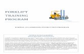 FORKLIFT TRAINING PROGRAM - My KPA Online Lite · FORKLIFT TRAINING PROGRAM FORMAL (CLASSROOM) INSTRUCTION PROGRAM NOTICE TO MANAGEMENT (READ BEFORE CONTINUING) A forklift is classified