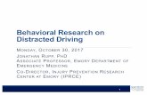 Behavioral Research on Distracted Driving · Behavioral Research on Distracted Driving MONDAY, OCTOBER30, ... Uniform Accident Reporting Guide ... Crash Data. Behavioral Methods ...