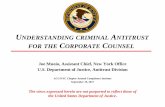 NDERSTANDING CRIMINAL ANTITRUST FOR THE CORPORATE COUNSEL …acc-nyc.com/images/downloads/Presentations/acc_presentation_final... · UNDERSTANDING CRIMINAL ANTITRUST FOR THE CORPORATE