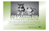 Renting to Pet Owners - Manitoba · What are some of the beneits of renting to pet owners? ... Con  tact your city or ... Sex: Age: Colour: Microchip No.