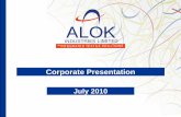 ALok Industries Ltd: Vision 2012 - AceAnalyser Meet/121070_20100803.pdf · Alok Group presently has a stake of 90.4% in Grabal Alok (UK) Ltd. (Alok Industries International Ltd. 41.7%