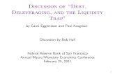 Debt, Deleveraging, and the Liquidity Trap - Stanford …web.stanford.edu/~rehall/Hall_Eggertsson-Krugman_slides.pdf · Discussion of \Debt, Deleveraging, and the Liquidity Trap"
