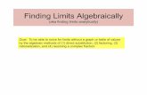 Finding Limits Algebraically - goblues.orggoblues.org/faculty/kollathl/files/2010/08/Finding-Limits-with... · Finding Limits Algebraically (aka finding limits analytically) Goal:
