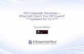 R12 Upgrade Surprises – What will Catch You Off Guard ... · R12 Upgrade Surprises – What will Catch You Off Guard? ***Updated for 12.2*** Susan Behn . Gold ... Costing Methods