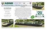 SUMMARY ISLANDER - ABNB Boat Brokeragepdfs.abnb.co.uk/3015abnb.pdfNARROWBOAT ISLANDER Shell by Harborough Marine Professionally refitted 2010 Length: 50ft 3in Style: Cruiser stern