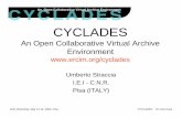 CYCLADES - COnnecting REpositories Workshop, May 13-14, 2002, Pisa. CYCLADES IST-2000-25456 Personalised, Collaborative Information Space • Users and communities may organize their