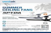 SUMMER CEILING FANS - Project Lighting · Fan Drop Blade Count Blade Material Motor Watt Blade Pitch Remote ... Type ROY1304WH/TI Royale ... 1200MM PRECISION MOULDED ABS CEILING FAN