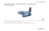 Rosemount 705 Wireless Totalizing Transmitter - Rosemount Documents...Rosemountâ„¢ 705 Wireless Totalizing Transmitter. 2 ... I1 ATEX Intrinsic Safety â… IU ATEX Intrinsic