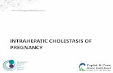 INTRAHEPATIC CHOLESTASIS OF PREGNANCY - … · INTRAHEPATIC CHOLESTASIS OF PREGNANCY. Case ... Pathophysiology • Build up of bile ... Bile Salts and IUFD Mechanism