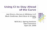Using CI to Stay Ahead of the Curve - Northern California ... · Using CI to Stay Ahead of the Curve ... “May you live in interesting times….”--ancient Chinese curse, old Scottish
