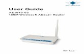 ADW40-03 150M Wireless N ADSL2+Routerwibridge.in/User Guides/ADW40-03_User_Guide.pdfADW40-03 150M Wireless N ADSL2+Router FCC STATEMENT . This equipment has been tested and found to