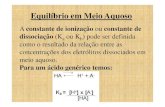 Equilíbrio em Meio Aquoso -   PowerPoint - Equilibrio ionico em meio aquoso [Modo de Compatibilidade] Author: FERNANDO Created Date: 9/17/2012 9:12:49 AM