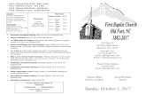Oct 1 - Deacon of the Week - Kelly Coons Oct 1 - Offertory ...oldfortfirstbaptist.com/clientimages/35448/10.1.17 two-sided.pdf · Pianist Sunday, October 1, 2017 ... By transferring