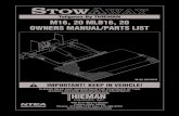 57479-Owner's Manual/Parts List - Thieman Tailgates … · stow away tailgates by thieman m16, 20 mlb16, 20 owners manual/parts list! important! keep in vehicle! please read and understand