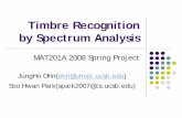 Timbre Recognition by Spectrum Analysisb.sturm/MAT201A/presentations/Fri/... · Timbre Recognition by Spectrum Analysis ... past zMeasuring Similarity: ... Triangular Window 2048