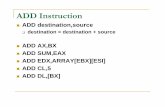 ADD Instruction - LSU 3.pdfADD Instruction ADD destination ... MOV BL,14H MOV AL,47H ADD AL ... Dot commands are available for MASM