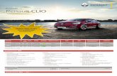 Prisliste Gældende fra 19. marts 2018 Renault CLIO · Renault CLIO. Versionen vist på billedet er med eftermonteret udstyr. Priser, specifikationer og udstyr er af vejledende art