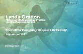 Lynda Gratton - 首相官邸ホームページ · © PROFESSOR LYNDA GRATTON 2017 ® SLIDE 1 Lynda Gratton. ... Critical thinking. 4 ... an equal share of childcare, ...