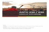 ANTH 436 / 636 - University of Nevada, Las Vegas · ANTH 436 / 636, Fall 2016 ANTH 436 / 636 History of Anthropology Reader: (1) McGee, R. J. & Warms, R. L. (2017). Anthropological
