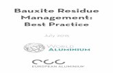 Bauxite Residue Management - World Aluminium · International Aluminium ... one-size fits all” prescription to bauxite residue management: ... the Bayer process extraction of bauxite