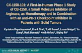 CX-1158-101: A First-in-Human Phase 1 Study of CB-1158, a ...€¦ · CX-1158-101: A First-in-Human Phase 1 Study of CB-1158, a Small Molecule Inhibitor of Arginase, as Monotherapy
