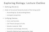 Exploring Biology: Lecture Outline - San Diego Miramar …faculty.sdmiramar.edu/bhaidar/Bio 107 Documents/Lecture PowerPoints... · Exploring Biology: Lecture Outline ... Energy processing