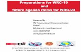 Preparations for WRC-19 and future agenda items for WRC … · 2 2 Contents Part I –Overview of the WRC process Part II –ITU preparations for WRC-19 Part III –Regional preparations