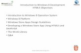 Introduction to Windows 8 Development HTML5 Objectives Introduction to Windows 8 ...€¦ ·  · 2012-12-06model that users can always confidently rely on ... Introduction to Windows