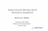 Improving the Boeing QRH - humansystems.arc.nasa.gov the Boeing Quick Reference Handbook Barbara E. Holder Aviation System Safety Boeing Commercial Airplanes June 10, 2003
