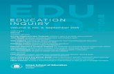 EDUCATION INQUIRY. EDUCATION INQUIRY - … · Education Inquiry is a continuation of the Journal of Research ... Nikolas Rose and from ... Rose, 1985; 1999). “Psy” discourse and
