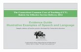 Evidence Guide Illustrative Examples of Speech and … Connecticut Common Core of Teaching (CCT) Rubric for Effective Service Delivery 2014 Evidence Guide Illustrative Examples of