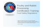 Poultry and Rabbit Processing Certification Training Documents/plan...Poultry and Rabbit Processing Certification Training: ... record keeping forms, ... What does this mean for me?