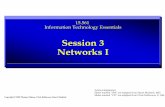Session 3 Networks I - MIT OpenCourseWare · • Networks – LANs vs WANs ... 3/3 3/3 Disassembly ... [Worldcom, Sprint, Backbone Network #1 Genuity (Level 3), Cable MIT