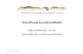 Verified redentials Qualified First Student Instructions · Verified redentials Qualified First Student Instructions ... are completed, you must review each one and then consent to