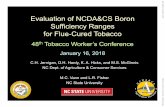 Evaluation of NCDA&CS Boron Sufficiency Ranges for Flue … · Evaluation of NCDA&CS Boron Sufficiency Ranges for Flue-Cured Tobacco C.H. Jernigan, D.H. Hardy, K. A. Hicks, and M.S.