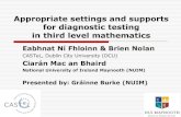 Appropriate settings and supports for diagnostic testing ... · Appropriate settings and supports for diagnostic testing in third level mathematics ... results in diagnostic test?