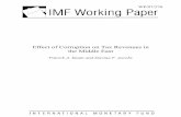 Effect of Corruption on Tax Revenues in the Middle East - IMF · Effect of Corruption on Tax Revenues in the Middle East ... authority and individuals, ... customer service, ...