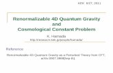 Renormalizable 4D Quantum Gravity and Cosmological ...research.kek.jp/people/hamada/JC-KEK(2011).pdf · Renormalizable 4D Quantum Gravity and Cosmological Constant Problem ... 1059