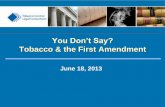 You Don’t Say? - Public Health Law Center€¢ Ted Mermin, Public Good Law Center • Ilana Knopf, Center for Public Health & Tobacco Policy . Tobacco Control Legal ConsortiumPublished