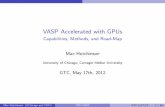 VASP Accelerated with GPUs - GTC On-Demand …on-demand.gputechconf.com/.../S0378-VASP-Accelerated-with-GPUs… · VASP Accelerated with GPUs Capabilities, Methods, ... Debug MaxHutchinson